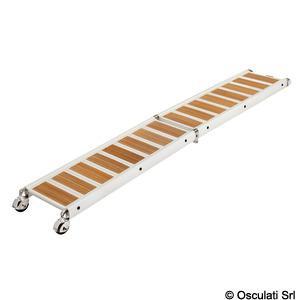 PASSERELLE PLIANTE EN ALUMINIUM VERNI BLANC ET IROKO